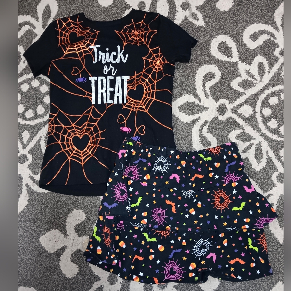 Halloween Spider Web Skort Set